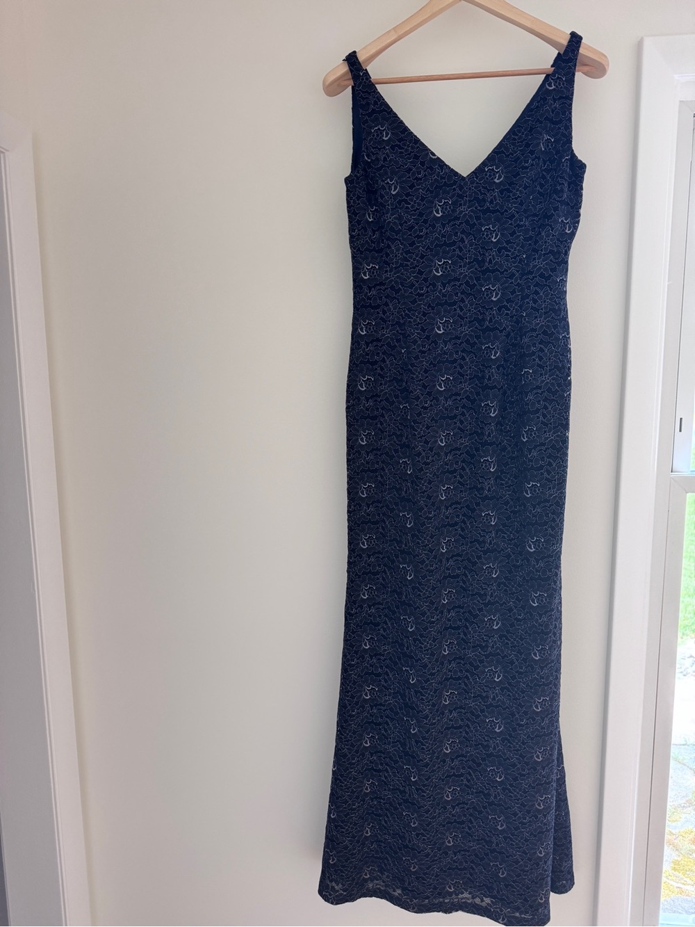 Lauren Ralph Lauren Navy Lace V-Neck Maxi Dress